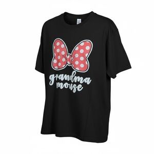 Grandma Mouse with Polka Dot Bow Short Sleeve Tee